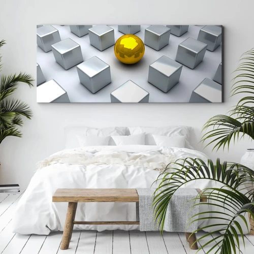 Bild auf Leinwand - Leinwandbild - Warum ich? Geometrische Zusammensetzung - 100x40 cm