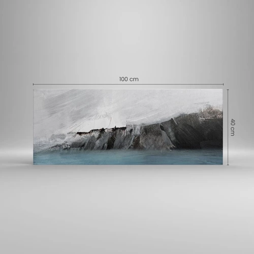 Bild auf Leinwand - Leinwandbild - Wasser – Erde: Kampf der Naturelemente - 100x40 cm