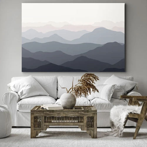 Bild auf Leinwand - Leinwandbild - Wellen der Berge - 120x80 cm