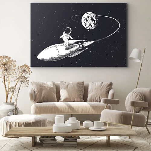 Bild auf Leinwand - Leinwandbild - Weltraumsurfer - 70x50 cm