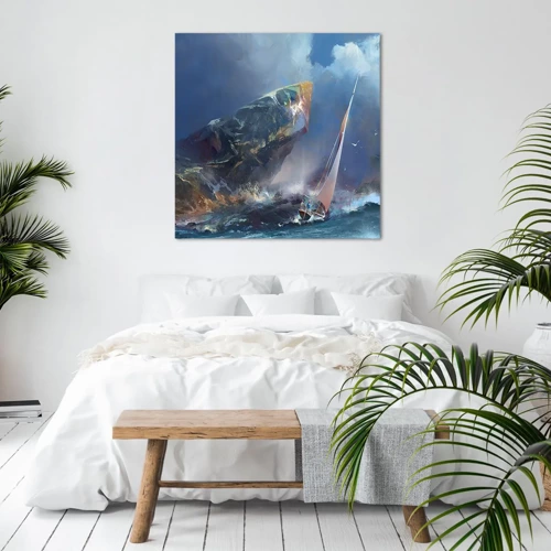 Bild auf Leinwand - Leinwandbild - Wer den Mut hat, gewinnt - 70x70 cm