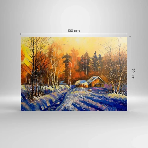 Bild auf Leinwand - Leinwandbild - Wintereindruck in der Sonne - 100x70 cm