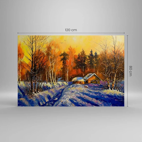 Bild auf Leinwand - Leinwandbild - Wintereindruck in der Sonne - 120x80 cm