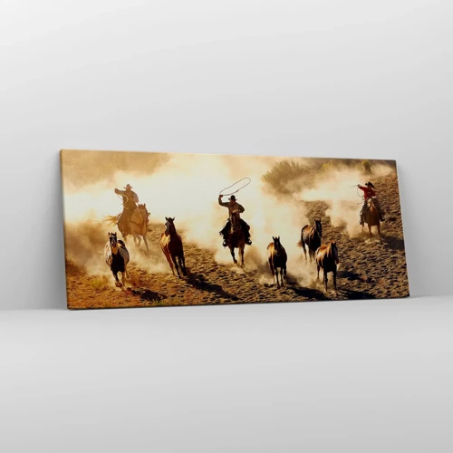 Bild auf Leinwand - Leinwandbild - Wirklich wilder Westen - 100x40 cm