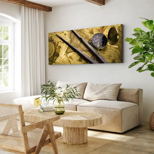 Bild auf Leinwand - Leinwandbild - Wo sind diese Schätze? - 120x50 cm