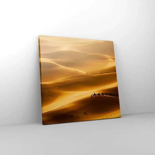 Bild auf Leinwand - Leinwandbild - Wohnwagen in den Wüstenwellen - 30x30 cm