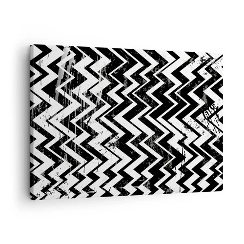 Bild auf Leinwand - Leinwandbild - Zick-weiß, Zack-schwarz - 70x50 cm