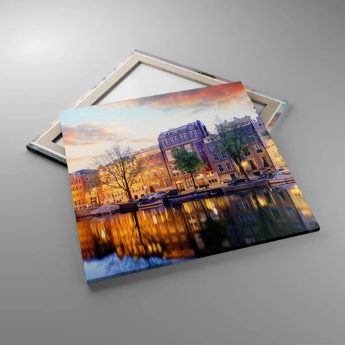 Bild auf Leinwand - Leinwandbild - Zurückhaltende und gelassene niederländische Schönheit - 70x70 cm