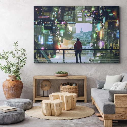 Bild auf Leinwand - Leinwandbild - Zwei Welten - 120x80 cm