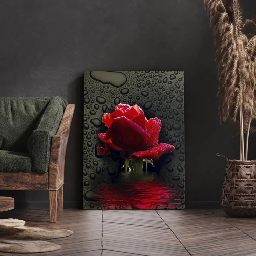 Bild auf Leinwand - Leinwandbild - rot und Schwarz - 55x100 cm