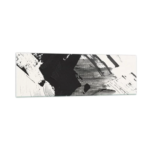 Glasbild - Bild auf glas - Abstraktion – Ausdruck von Schwarz - 160x50 cm