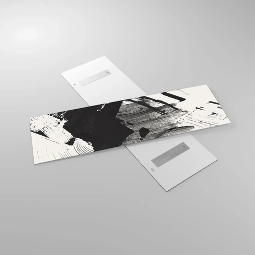 Glasbild - Bild auf glas - Abstraktion – Ausdruck von Schwarz - 160x50 cm