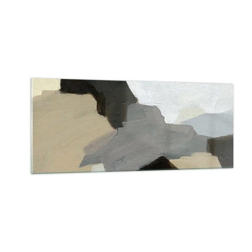 Glasbild - Bild auf glas - Abstraktion: Scheideweg des Graus - 100x40 cm
