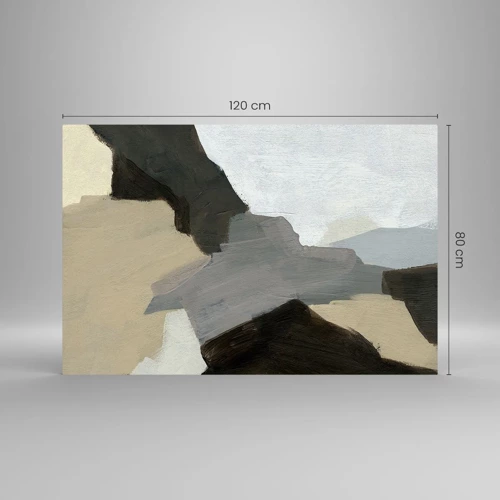 Glasbild - Bild auf glas - Abstraktion: Scheideweg des Graus - 120x80 cm
