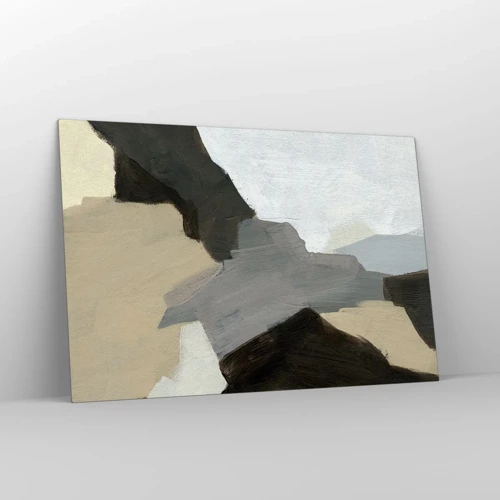 Glasbild - Bild auf glas - Abstraktion: Scheideweg des Graus - 120x80 cm