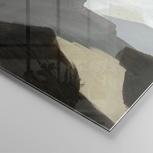 Glasbild - Bild auf glas - Abstraktion: Scheideweg des Graus - 140x50 cm