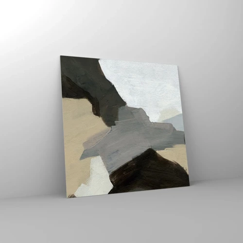 Glasbild - Bild auf glas - Abstraktion: Scheideweg des Graus - 40x40 cm
