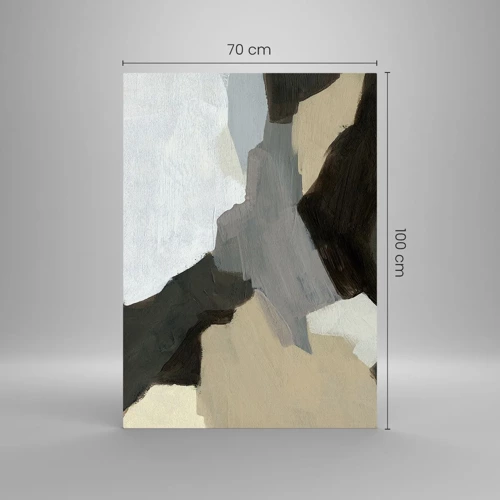 Glasbild - Bild auf glas - Abstraktion: Scheideweg des Graus - 70x100 cm