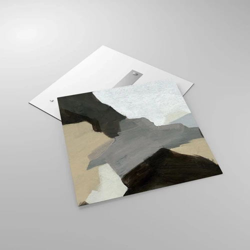 Glasbild - Bild auf glas - Abstraktion: Scheideweg des Graus - 70x70 cm