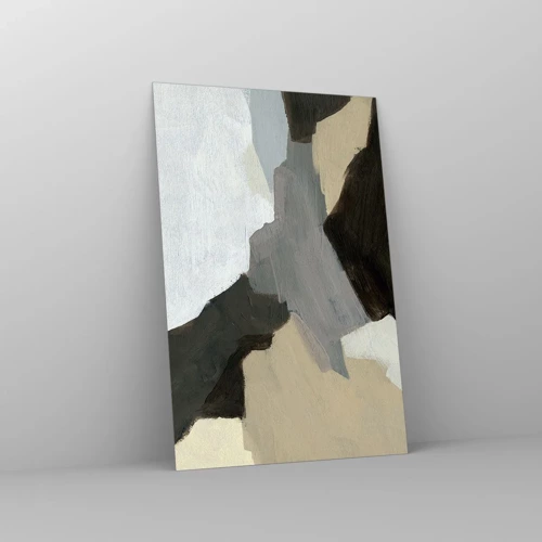 Glasbild - Bild auf glas - Abstraktion: Scheideweg des Graus - 80x120 cm