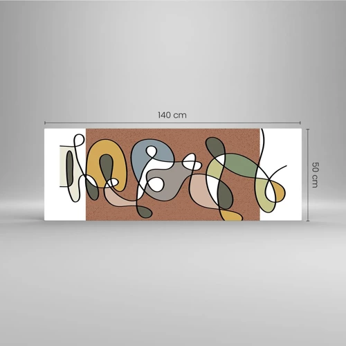 Glasbild - Bild auf glas - Abstraktion, die ein Lächeln wert ist - 140x50 cm