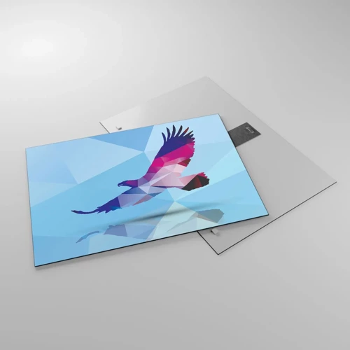 Glasbild - Bild auf glas - Adler in lila Kristall - 70x50 cm
