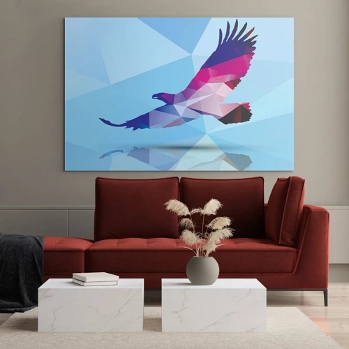 Glasbild - Bild auf glas - Adler in lila Kristall - 70x50 cm
