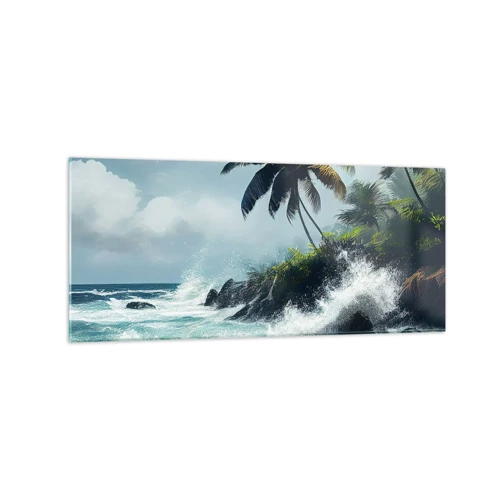 Glasbild - Bild auf glas - Am tropischen Ufer - 120x50 cm