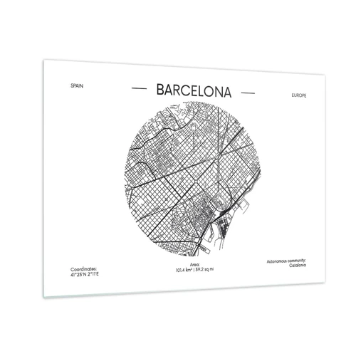 Glasbild - Bild auf glas - Anatomie von Barcelona - 70x50 cm
