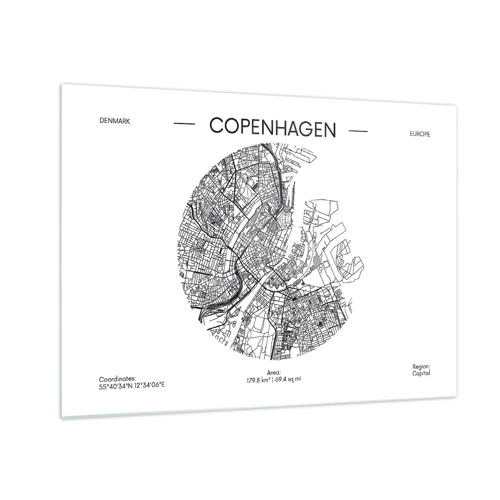 Glasbild - Bild auf glas - Anatomie von Kopenhagen - 70x50 cm