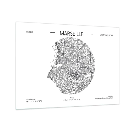 Glasbild - Bild auf glas - Anatomie von Marseille - 70x50 cm