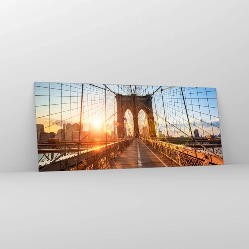 Glasbild - Bild auf glas - Auf der goldenen Brücke - 120x50 cm