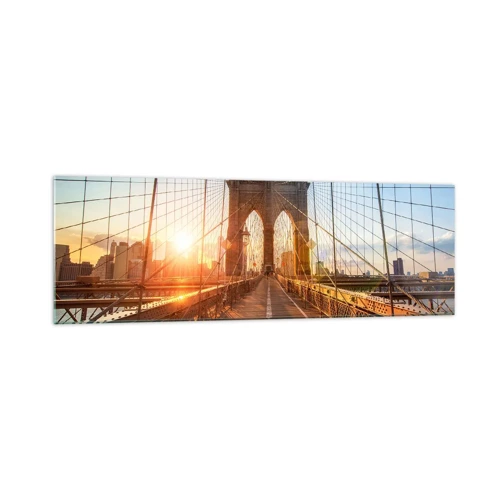 Glasbild - Bild auf glas - Auf der goldenen Brücke - 160x50 cm