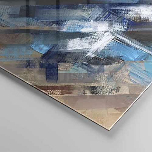 Glasbild - Bild auf glas - Auf einer blauen Diagonale - 100x40 cm