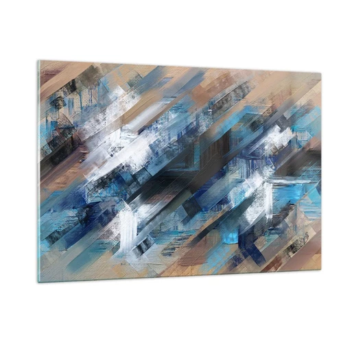 Glasbild - Bild auf glas - Auf einer blauen Diagonale - 120x80 cm