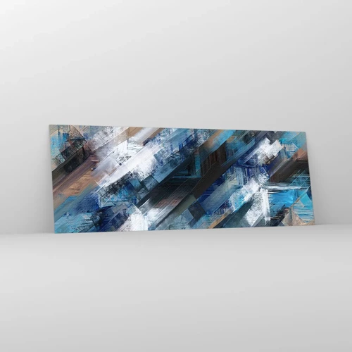 Glasbild - Bild auf glas - Auf einer blauen Diagonale - 140x50 cm