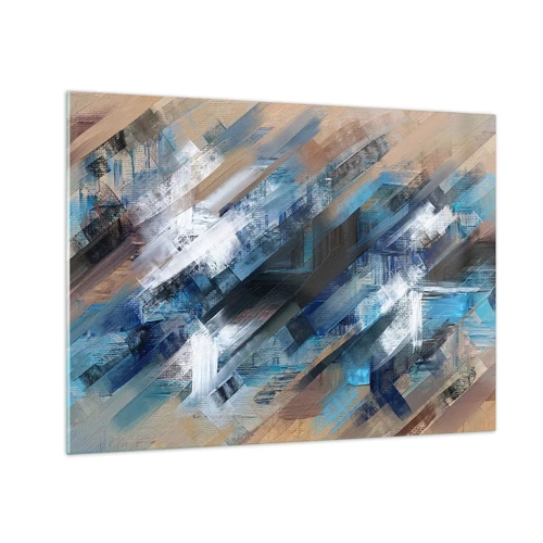Glasbild - Bild auf glas - Auf einer blauen Diagonale - 70x50 cm