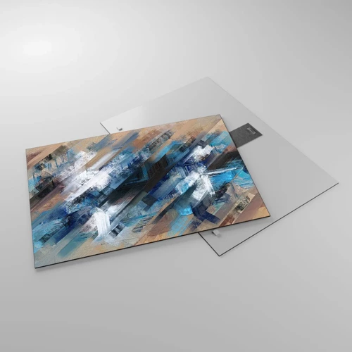 Glasbild - Bild auf glas - Auf einer blauen Diagonale - 70x50 cm