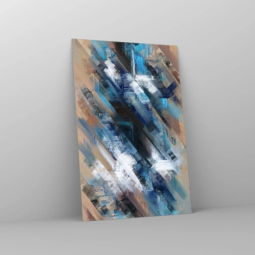 Glasbild - Bild auf glas - Auf einer blauen Diagonale - 80x120 cm