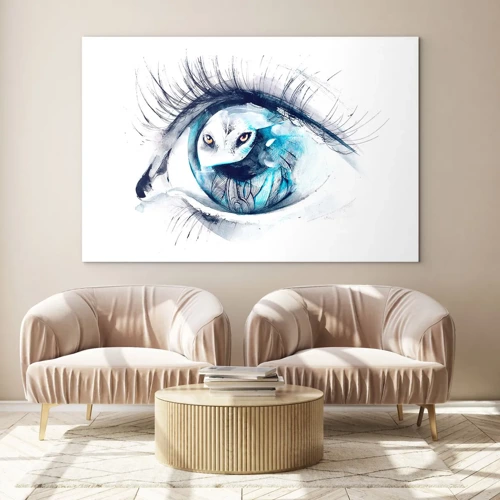 Glasbild - Bild auf glas - Auge in Auge mit Wildheit - 70x50 cm