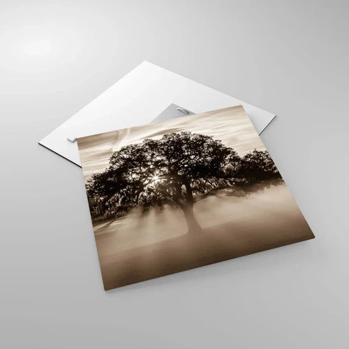Glasbild - Bild auf glas - Baum der guten Nachrichten  - 40x40 cm