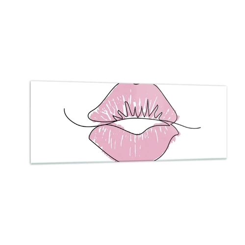 Glasbild - Bild auf glas - Bereit zum Küssen? - 140x50 cm