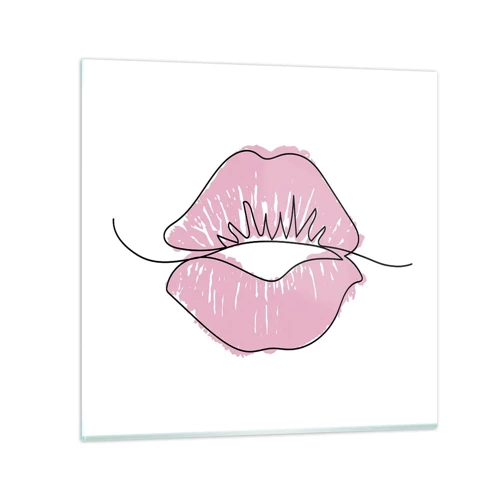 Glasbild - Bild auf glas - Bereit zum Küssen? - 60x60 cm