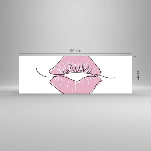 Glasbild - Bild auf glas - Bereit zum Küssen? - 90x30 cm