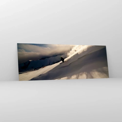 Glasbild - Bild auf glas - Bergherausforderung angenommen - 140x50 cm