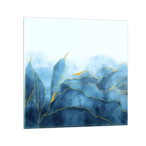 Glasbild - Bild auf glas - Blau im Gold - 30x30 cm