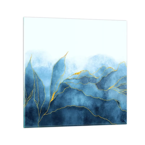 Glasbild - Bild auf glas - Blau im Gold - 40x40 cm