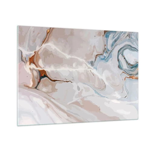 Glasbild - Bild auf glas - Blau schlängelt sich unter dem Weiß - 100x70 cm
