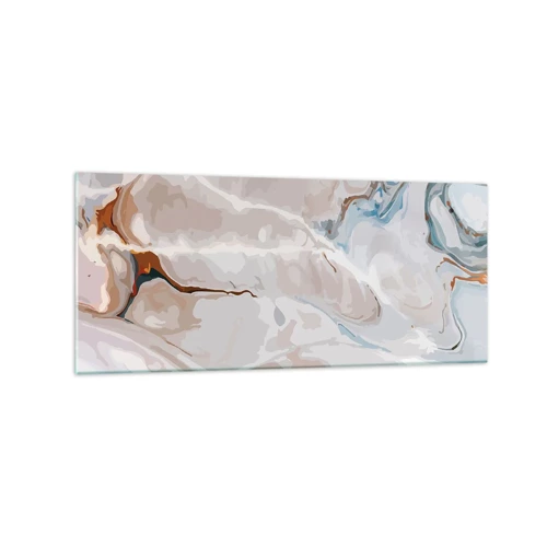 Glasbild - Bild auf glas - Blau schlängelt sich unter dem Weiß - 120x50 cm