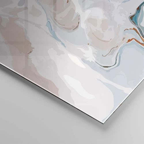 Glasbild - Bild auf glas - Blau schlängelt sich unter dem Weiß - 160x50 cm